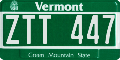 VT license plate ZTT447