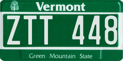 VT license plate ZTT448