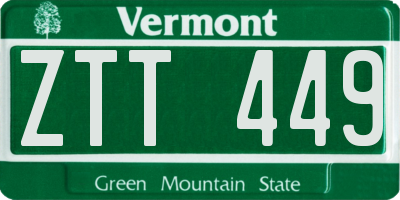 VT license plate ZTT449
