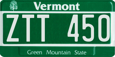VT license plate ZTT450