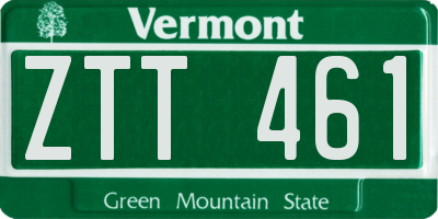 VT license plate ZTT461