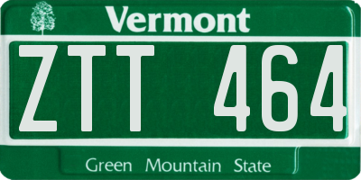 VT license plate ZTT464