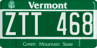 VT license plate ZTT468