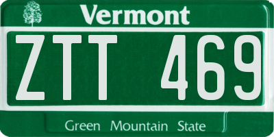 VT license plate ZTT469