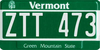 VT license plate ZTT473