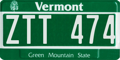 VT license plate ZTT474