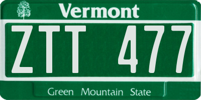 VT license plate ZTT477
