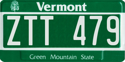 VT license plate ZTT479