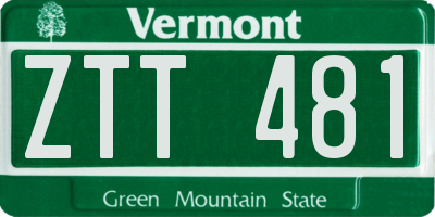 VT license plate ZTT481