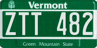 VT license plate ZTT482