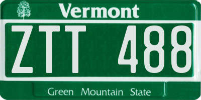VT license plate ZTT488