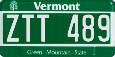 VT license plate ZTT489