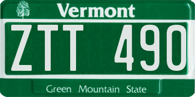 VT license plate ZTT490
