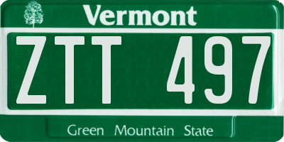 VT license plate ZTT497