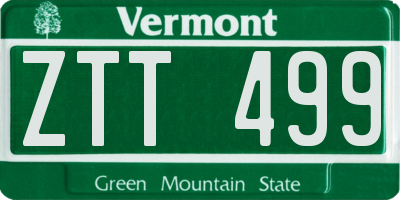 VT license plate ZTT499