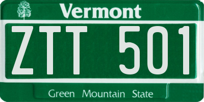 VT license plate ZTT501