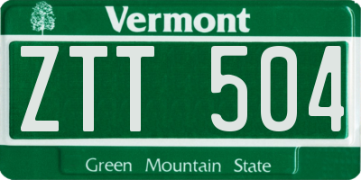 VT license plate ZTT504