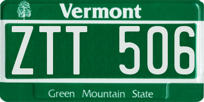 VT license plate ZTT506