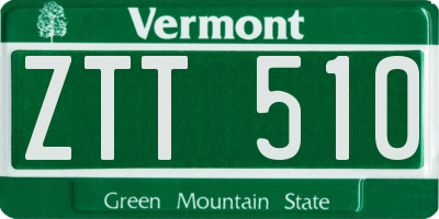 VT license plate ZTT510