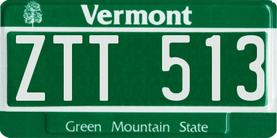 VT license plate ZTT513