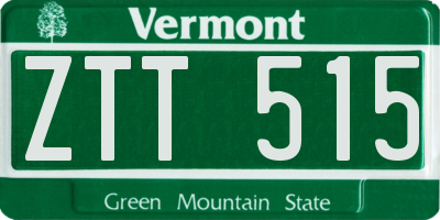 VT license plate ZTT515