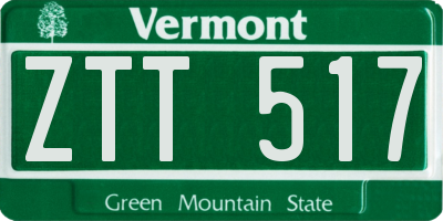 VT license plate ZTT517