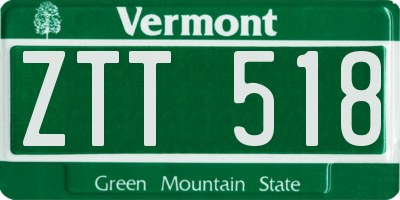 VT license plate ZTT518