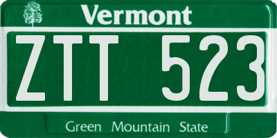 VT license plate ZTT523