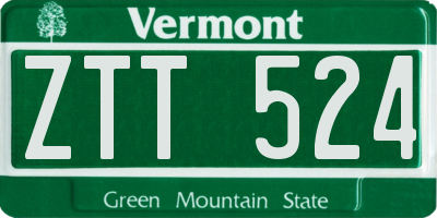 VT license plate ZTT524