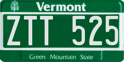 VT license plate ZTT525