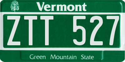 VT license plate ZTT527