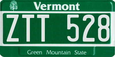 VT license plate ZTT528