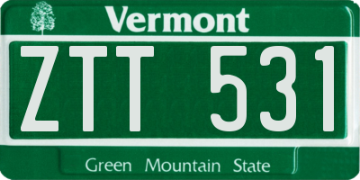 VT license plate ZTT531