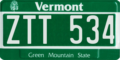 VT license plate ZTT534