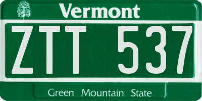 VT license plate ZTT537