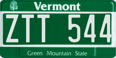 VT license plate ZTT544