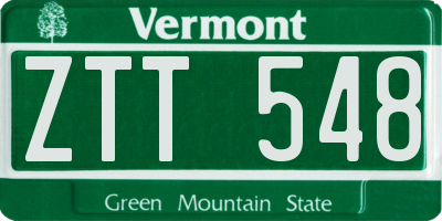 VT license plate ZTT548