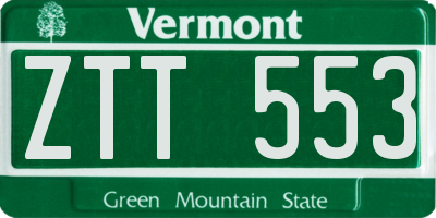 VT license plate ZTT553