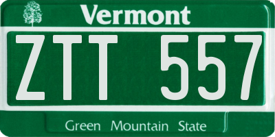 VT license plate ZTT557