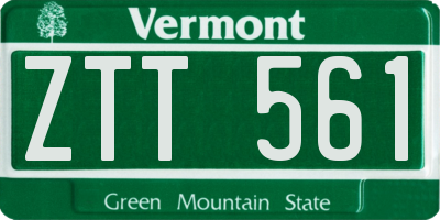 VT license plate ZTT561