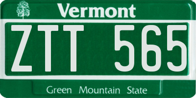 VT license plate ZTT565