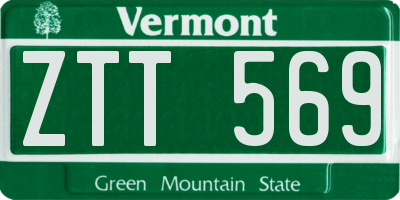 VT license plate ZTT569