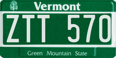 VT license plate ZTT570