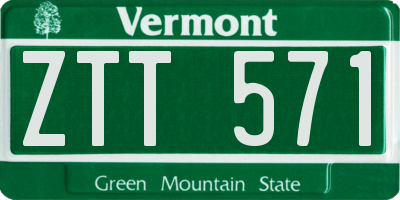 VT license plate ZTT571