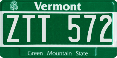 VT license plate ZTT572