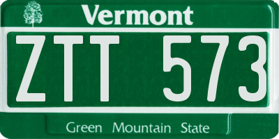 VT license plate ZTT573