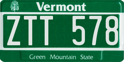 VT license plate ZTT578