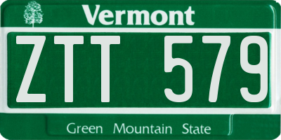 VT license plate ZTT579