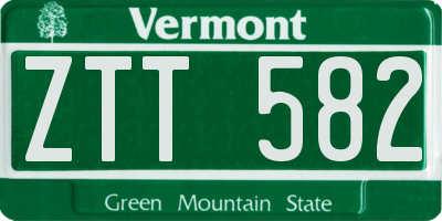 VT license plate ZTT582