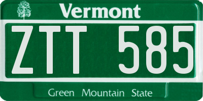VT license plate ZTT585